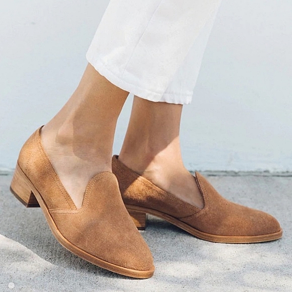 Soludos Sophia Block Heel Loafers, Size 7.5